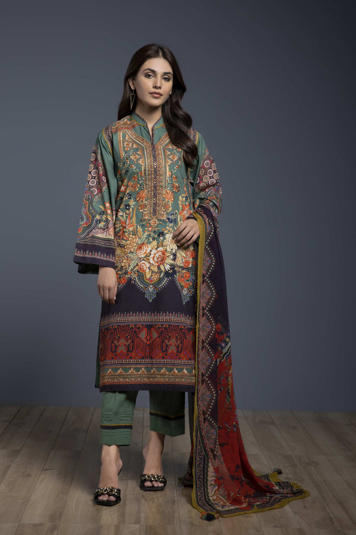 Sapphire 3 Piece - Embroidered Suit Multi