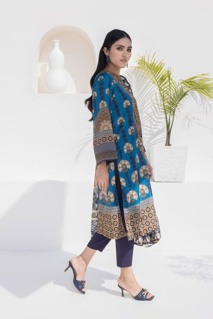 Sapphire 2 Piece - Printed Silk Suit Blue