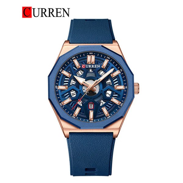 CURREN -  Original Brand Rubber Straps Wrist Watch For Men-8437-01