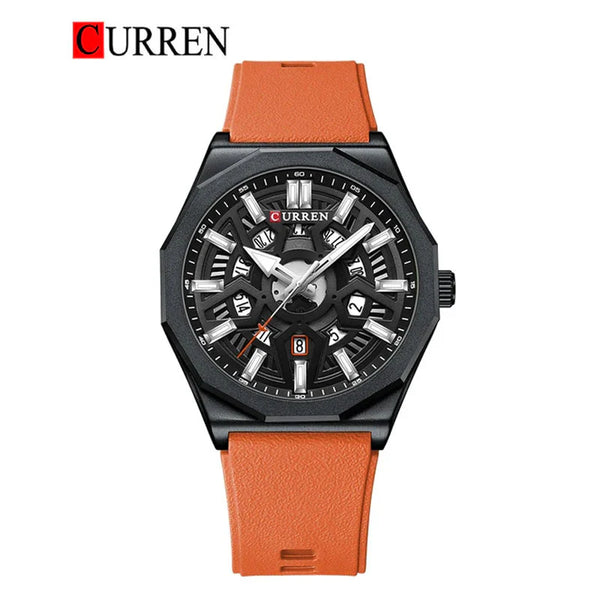 CURREN -  Original Brand Rubber Straps Wrist Watch For Men-8437-02