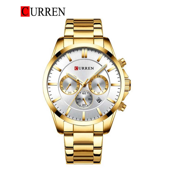 CURREN -  Original Brand Stainless Steel Band Wrist Watch For Men-8358-03