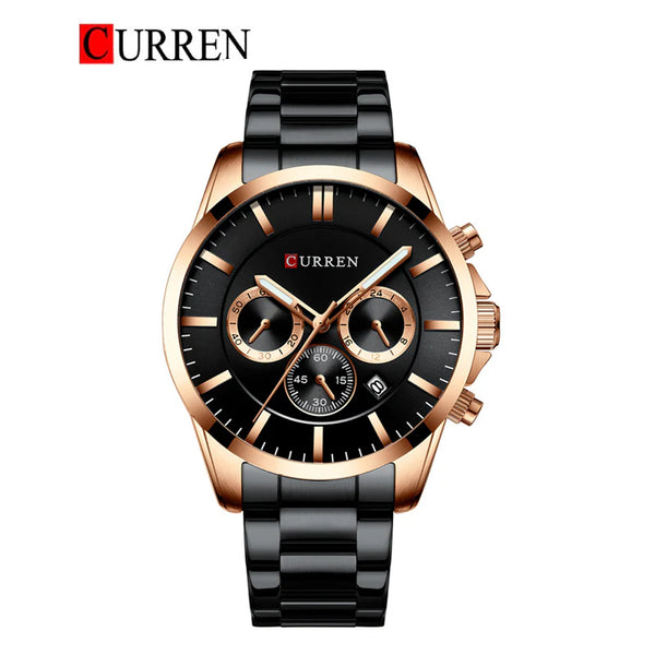 CURREN -  Original Brand Stainless Steel Band Wrist Watch For Men-8358-04