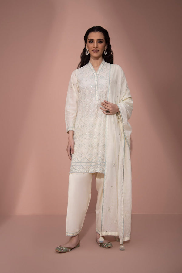 Sapphire-3 Piece - Chikankaari Lawn Suit