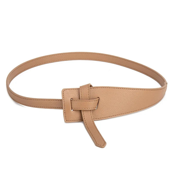 The Original Shein Belt- Double Sided PU Leather Tie Knot Coat Belt Beige Color