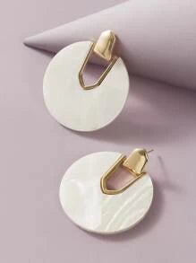 Shein - 1pair Round Drop Earrings