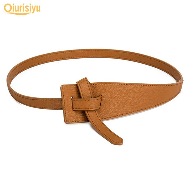 The Original Shein Belt- Double Sided PU Leather Tie Knot Coat Belt Camel Color