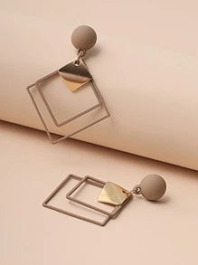 Shein - Square Decor Drop Earrings