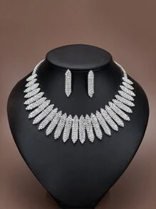 Shein - 3pcs Rhinestone Decor Jewelry Set