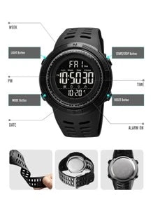 Shein - Men Water Resistant Round Electronic Watch