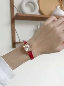 Shein - Square Pointer Quartz Watch