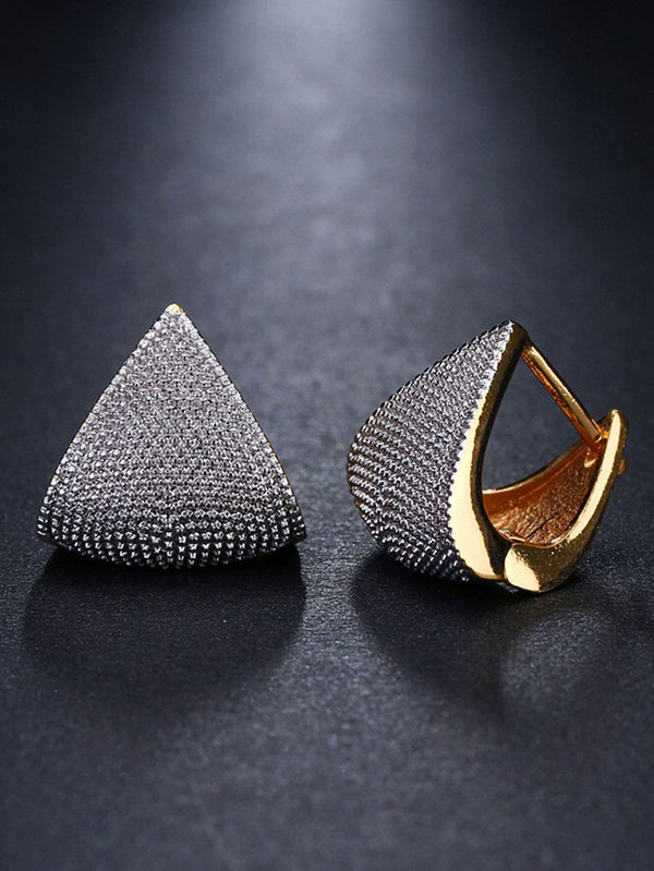 Shein - 2Pcs Men Triangle Design Earrings