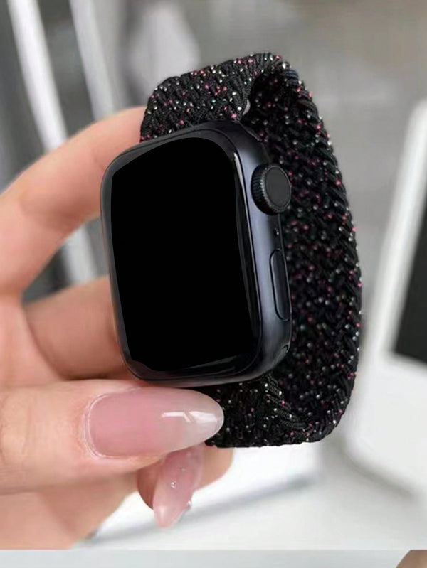 Shein - Compatible With Apple Watch Ultra/Se/817/6/514/3/2/1, Single-Colored Nylon Braided Band Is Available In 45/49/38/40/41/42/44Mm Band Width