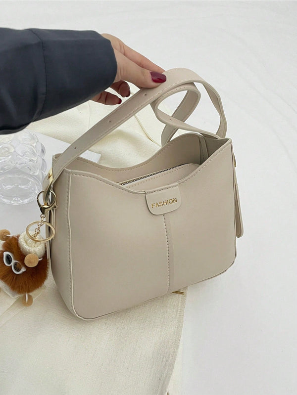 Shein - Large Capacity Women Shoulder Bag Bucket Bag Crossbody Bag With Elf Pendant Casual Bag