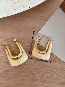 Shein - Geometric Design Earrings