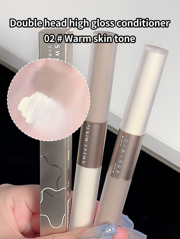 Shein - Double Ended Contour Stick, 1Pc Long-Wearing Waterproof Matte Eyeshadow Lying Silkworm Brightening And Contouring Wand