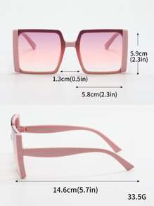 Shein - 3pcs Pink Square Sunglasses Shades