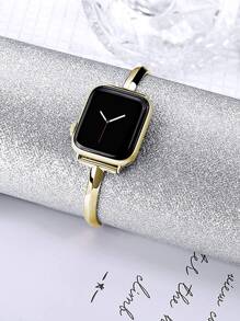 Shein - 1pc Slim T-Strap Metal Band Bracelet Compatible With Apple Watch