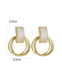 Shein - Circle Drop Earrings