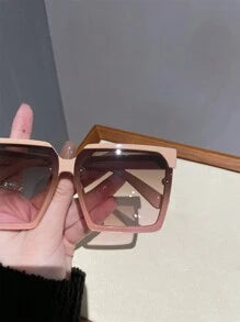 Shein - 1pc Square Shaped Women's Fashionable Sunglasses Boho Shades