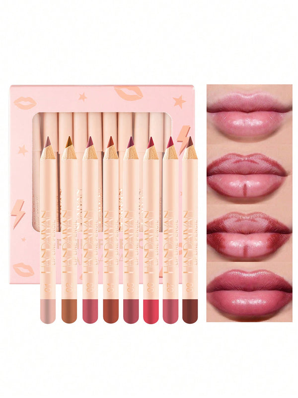 Shein - Matte Lip Liner Kit, 12Pcs/Set Long-Lasting Lip Liner Pencil