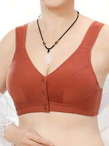 Shein - Front Closure Everyday V-Neck Bra