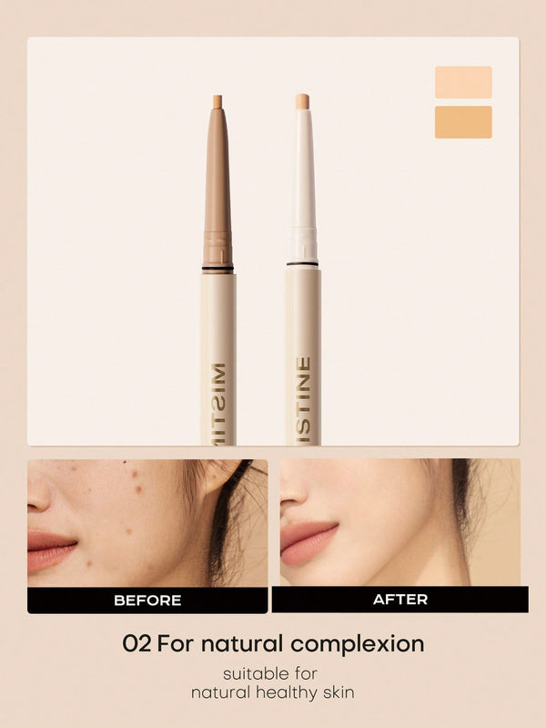 Shein - Mistine Double-Ended Dual Colors Precision Concealer Pencil High Coverage Color Correcting Contour, Long Lasting, Waterproof And Moisturizing 0.3G 1 Pack