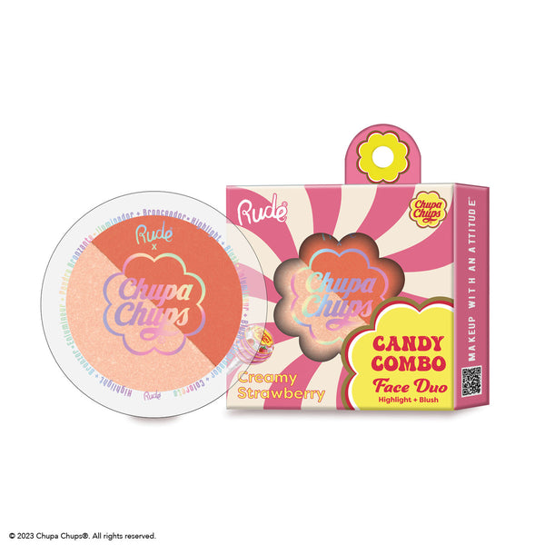 Rude Cosmetics - Chupa Chups Candy Combo Face Duo - Cream Strawberry