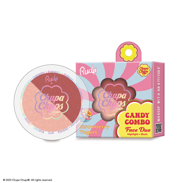 Rude Cosmetics - Chupa Chups Candy Combo Face Duo - Strawberry Yogurt