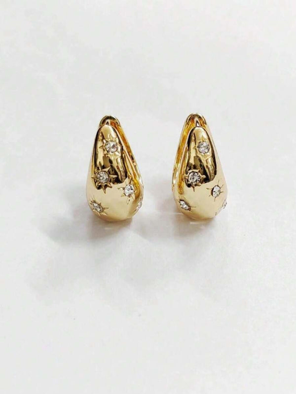 Shein Elegant earrings decorated with rhinestones for women as daily accessories