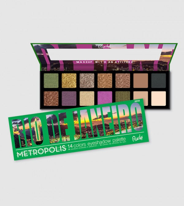 Rude Cosmetics - Metropolis 14 Eyeshadows - Rio De Janeiro