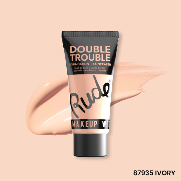 Rude Cosmetics - Double Trouble Foundation and Concealer - Ivory