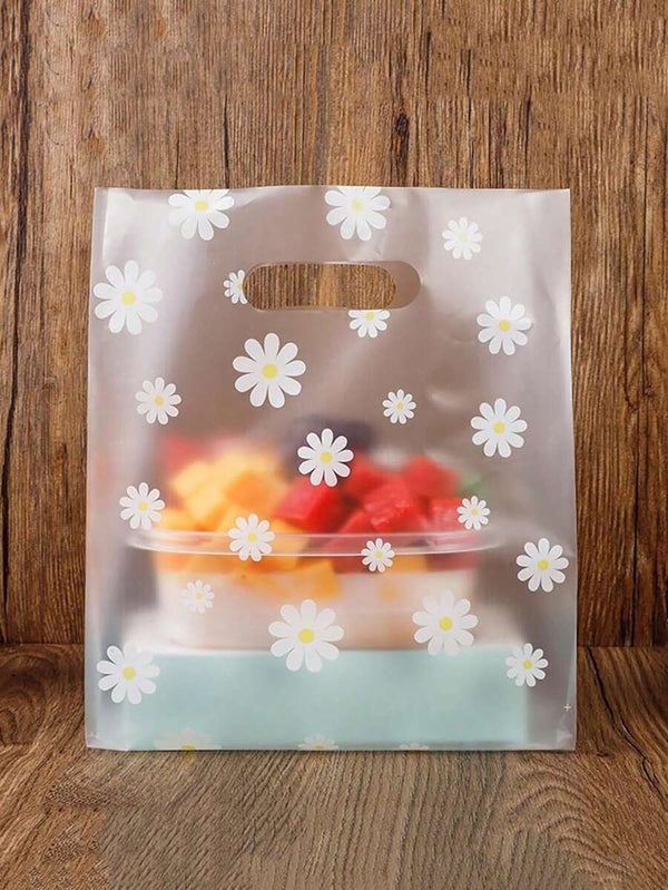 Shein - 25/50pcs Flower Pattern Plastic Gift Bag