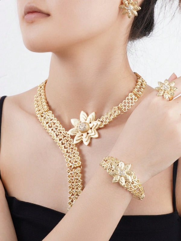 Shein - 5Pcs/Set Elegant Women'S Jewelry Set, Gorgeous And Fashionable, Suitable For Daily Use