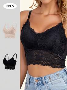 Shein - 2-Pack Women'S Bra Suitable For Spring And Summer