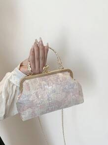 Shein - Fashionable Women Bag Spring/Summer New Style Ladylike Envelope Clutch Bag With Buckle Embellishment, Versatile Cheongsam-Inspired Elegant Handbag