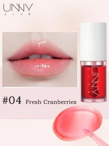 Shein - UNNY CLUB Moisturizing Lip Oil,No-Sticky Lip Gloss Lip Balm - #04 Fresh Cranberries