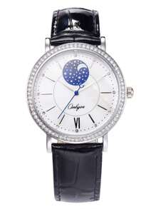 Shein - Star & Moon Classic Fashion Business Women's Watch