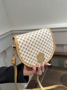 Shein - Mini Retro Plaid Colorblocking Shoulder Bag