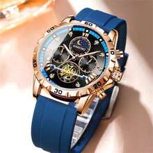 Shein - 1pc Sports Watch Quartz Chronograph Men's Fashion Wristwatch