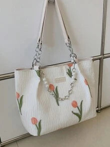 Shein - Women's Floral Tote Bag,