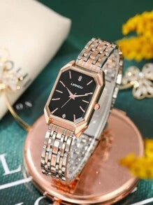 Shein - Ladies Watch 1pc Stylish Elegant Steel Strap Quartz Watch