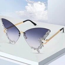 Shein - New Fashion Diamond Butterfly Sunglasses