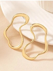 Shein - Fashion Minimalist Asymmetric Line Earrings