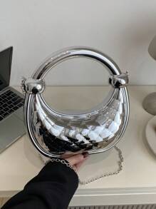 Shein - 1pc Set Plain Rhombus Texture Fashion Tote Bag