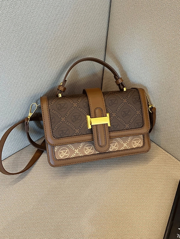 Shein - New Arrival Vintage Prints Small Square Shoulder Crossbody Bag