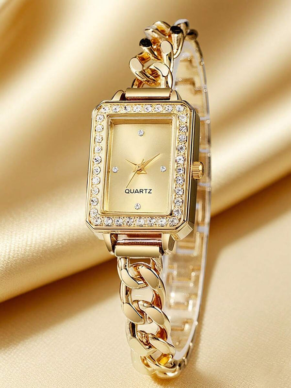 Shein - Women's Chain Watch – Gold Band With Gold Dial | Sleek & Timeless