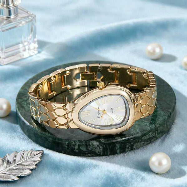 Shein - Vintage Gold Barrel-Shaped Women's Watch