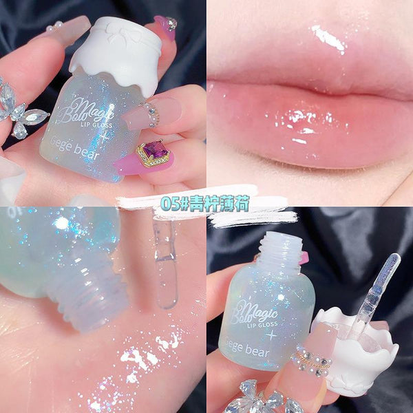 Gege - Bear Lip Plumper Oil Glitter Blue sparkle