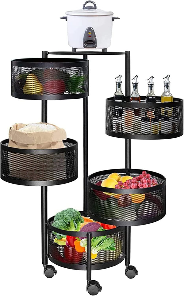 Home.Co- Round Kitchen Storage Trolly 5 Layer