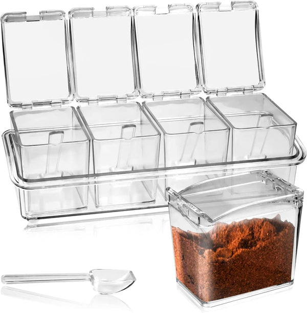 Home.Co- Crystal 4pcs Seasoning Box